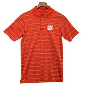 Clemson Tigers Polo Shirt Mens Orange Paw Embroidered Short Sleeve ProEdge Sz S